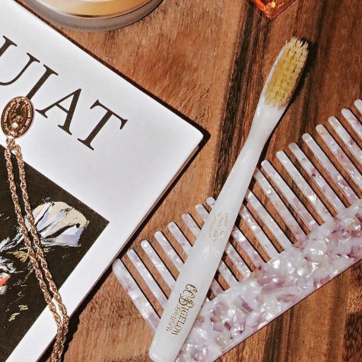 Natural Bristle Toothbrush - Medium Ivory